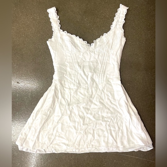 House Of CB White Tilly Pin Tuck Mini Dress feminine sexy girly fairy soft girl - Picture 15 of 16